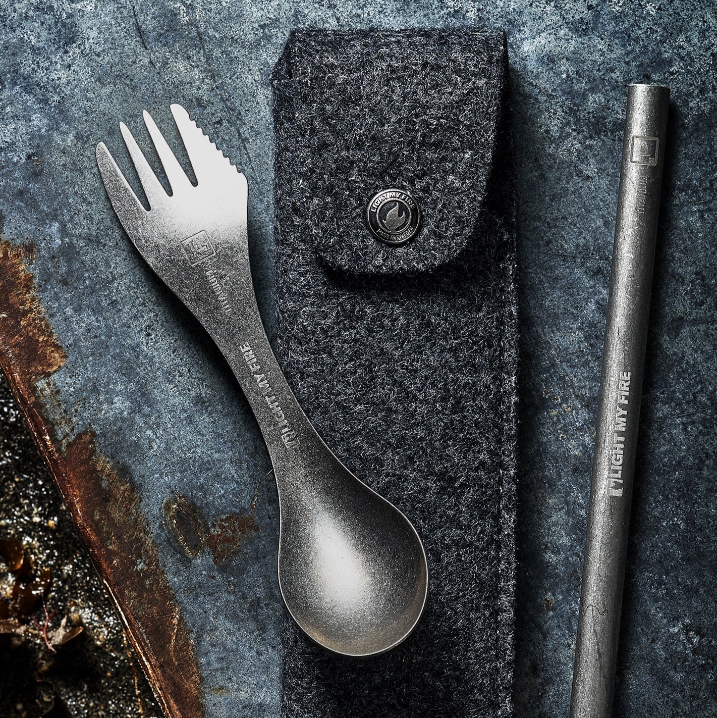 Swedish Spork´n Straw Kit Titanium