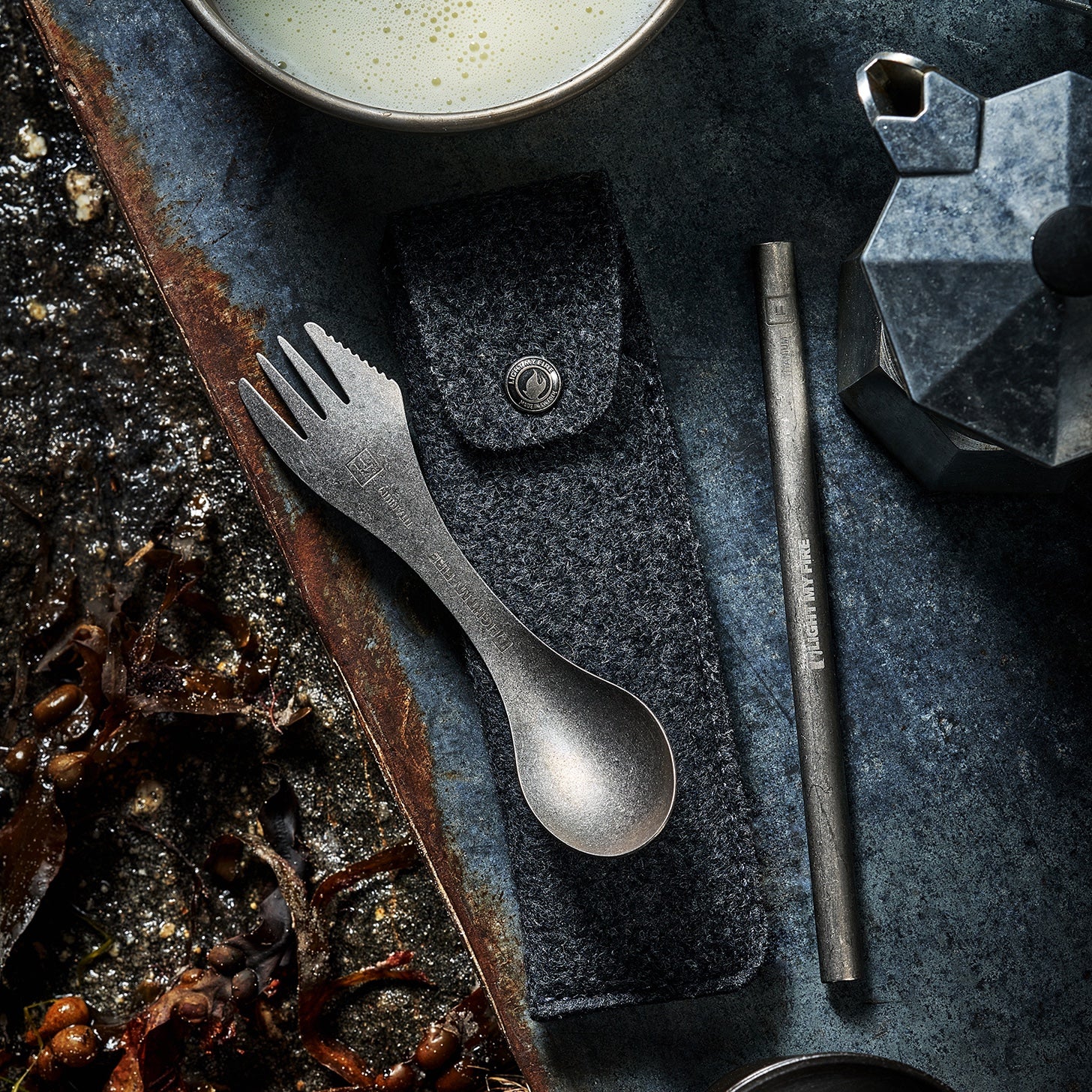 Swedish Spork´n Straw Kit Titanium